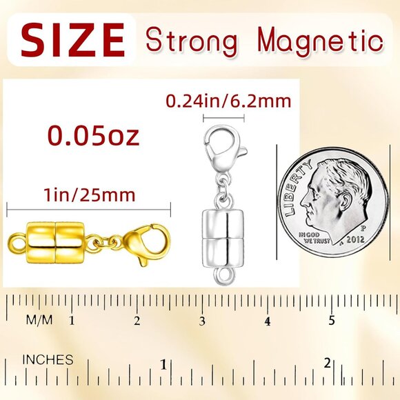 Magnetic Necklace Clasp with Lobster Clasp, - Picture 4 of 7